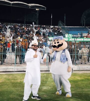 Mascot charms cricket fans with playful antics at recent PSL match.