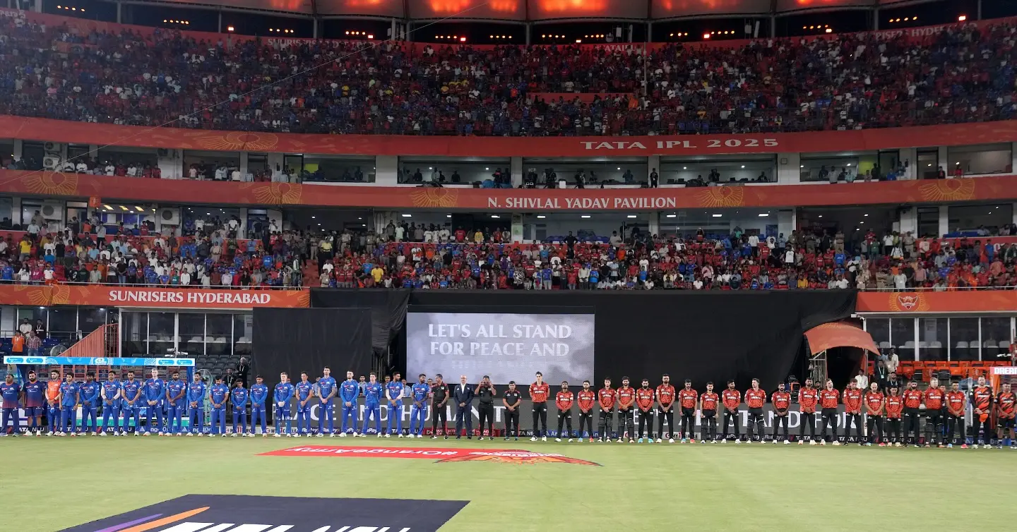 BCCI Honors Pahalgam Terror Attack Victims During IPL Match Between SRH And MI BCCI Honors Pahalgam Terror Attack Victims During IPL Match Between SRH And MI