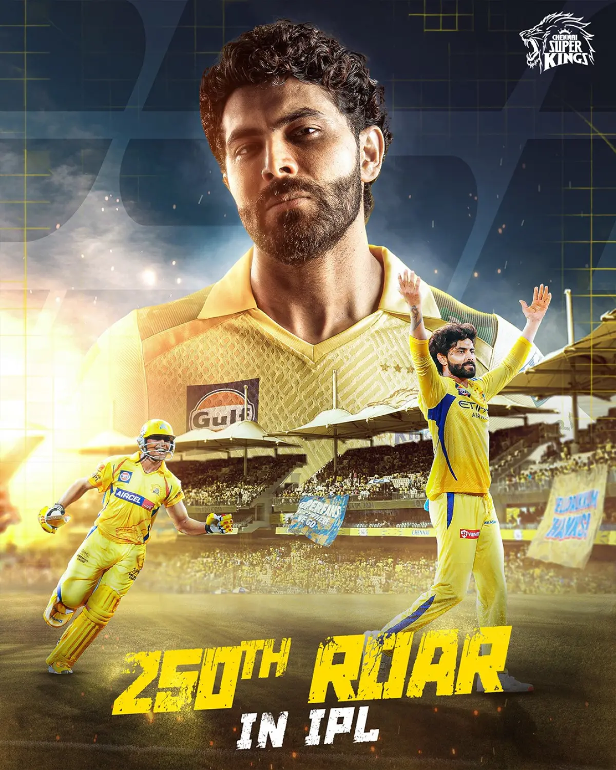 Chennai Super Kings Celebrate 25th Game with Warrior Spirit CSK enters their 25th game with powerful warrior energy, inspiring fans with each play.