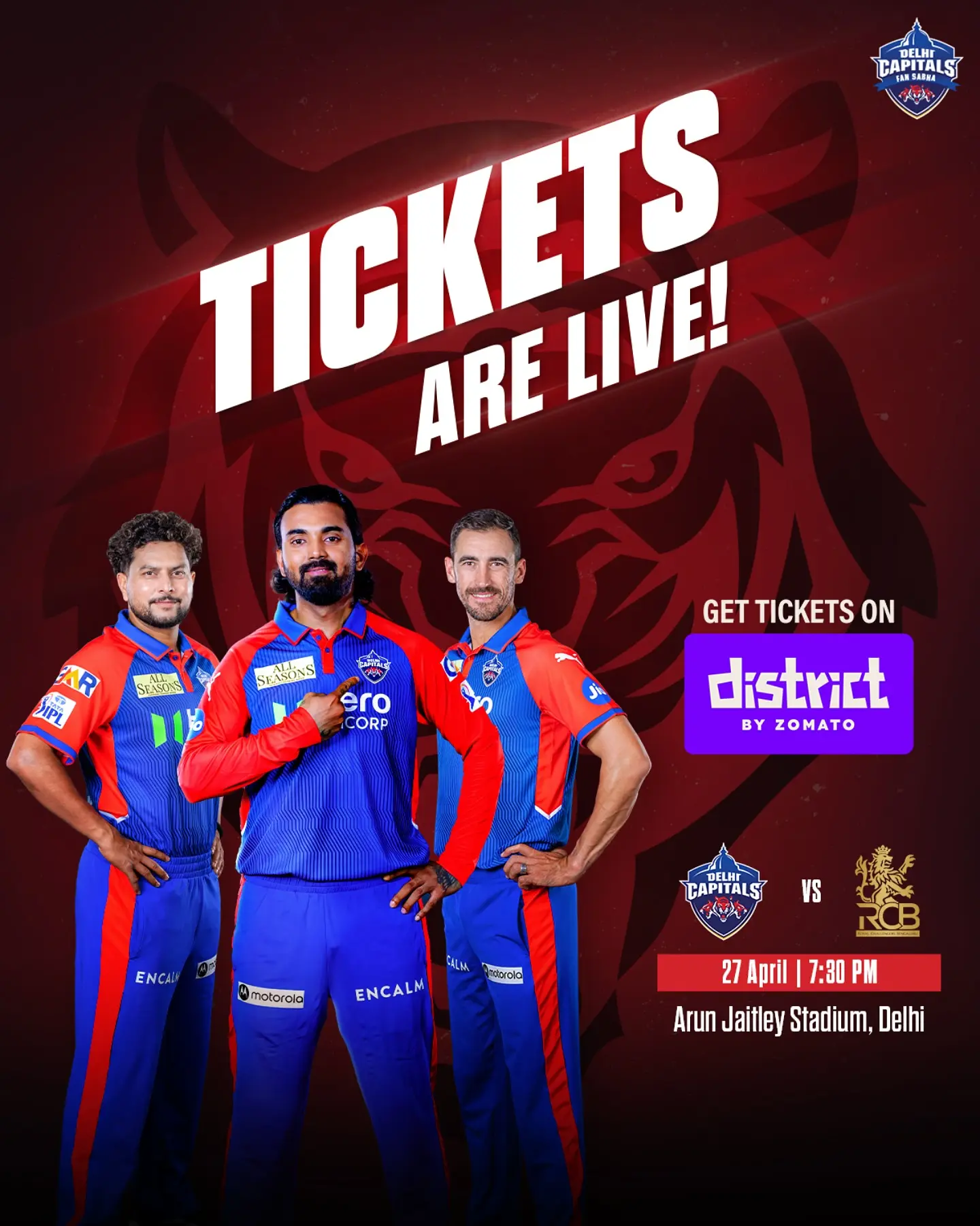 Delhi Capitals Announce Ticket Sales For High-Stakes Home Rematch Delhi Capitals Announce Ticket Sales For High-Stakes Home Rematch