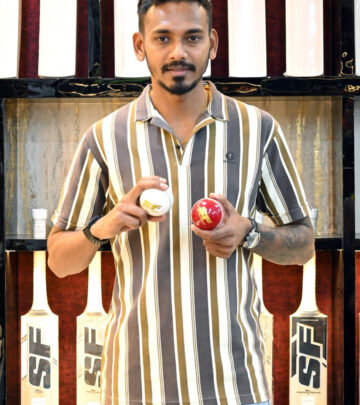 Pacer Dushmantha Chameera dazzles with fast bowling prowess at IPL2025 factory visit.
