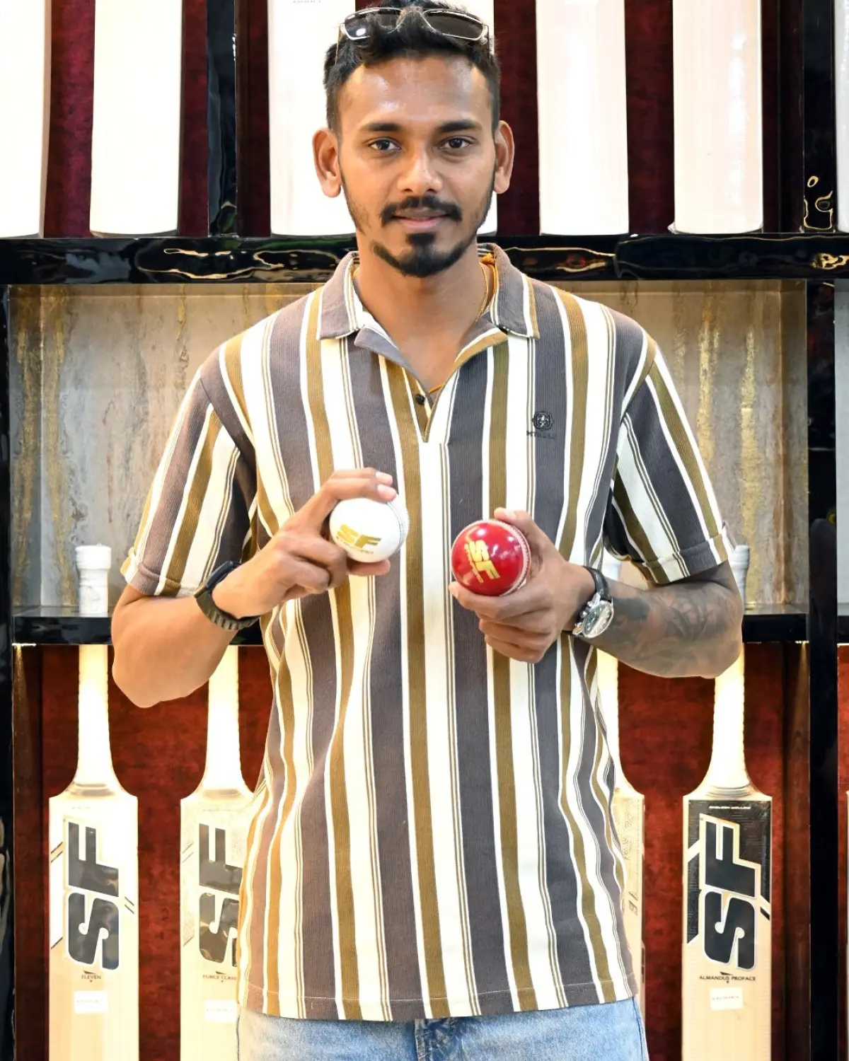 Pacer Dushmantha Chameera dazzles with fast bowling prowess at IPL2025 factory visit.