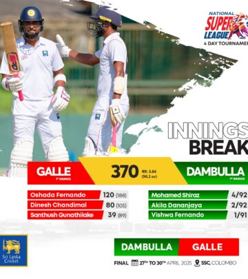 Galle Dominates: 370 Runs in NSL2025 Showdown