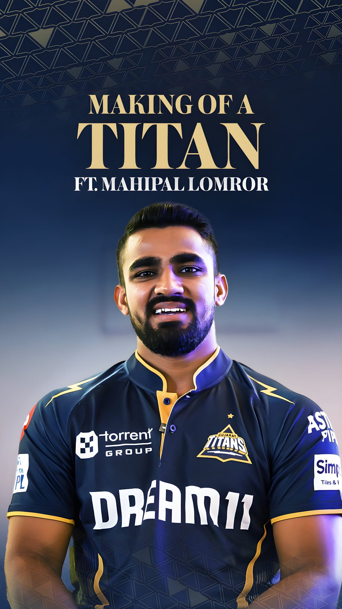 Gujarat Titans Unveil ‘Making Of A Titan’ Series Featuring Mahipal Lomror Gujarat Titans Unveil 'Making Of A Titan' Series Featuring Mahipal Lomror