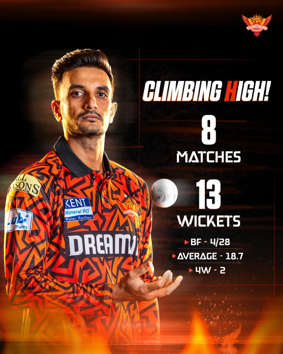 Sunrisers Hyderabad star shows blazing energy and relentless hustle in IPL.
