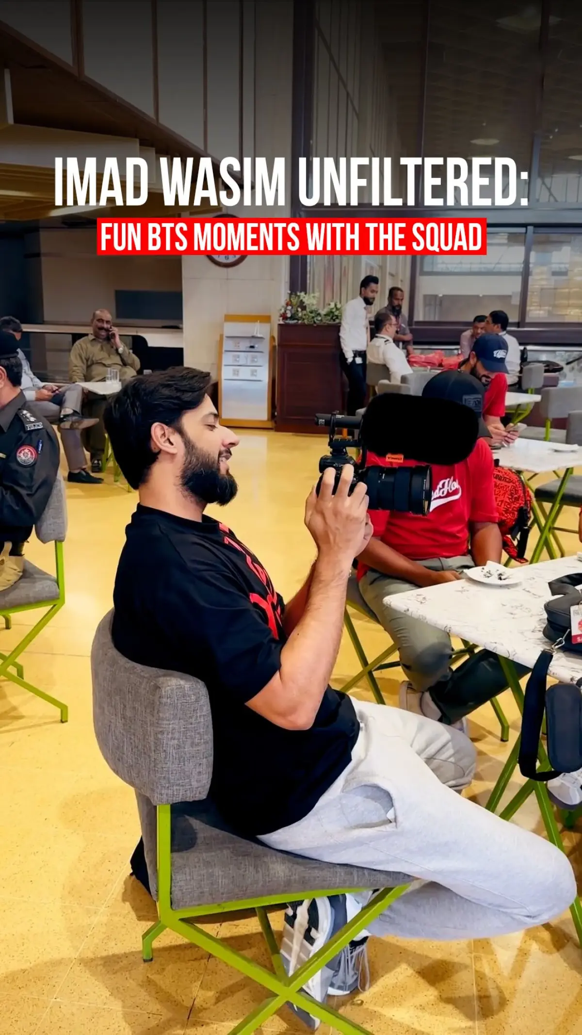 The all-rounder keeps teammates captivated in candid footage from the three-time champions.