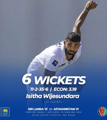 Isitha delivers a dazzling pace performance, igniting passion for Sri Lanka Cricket at SL.
