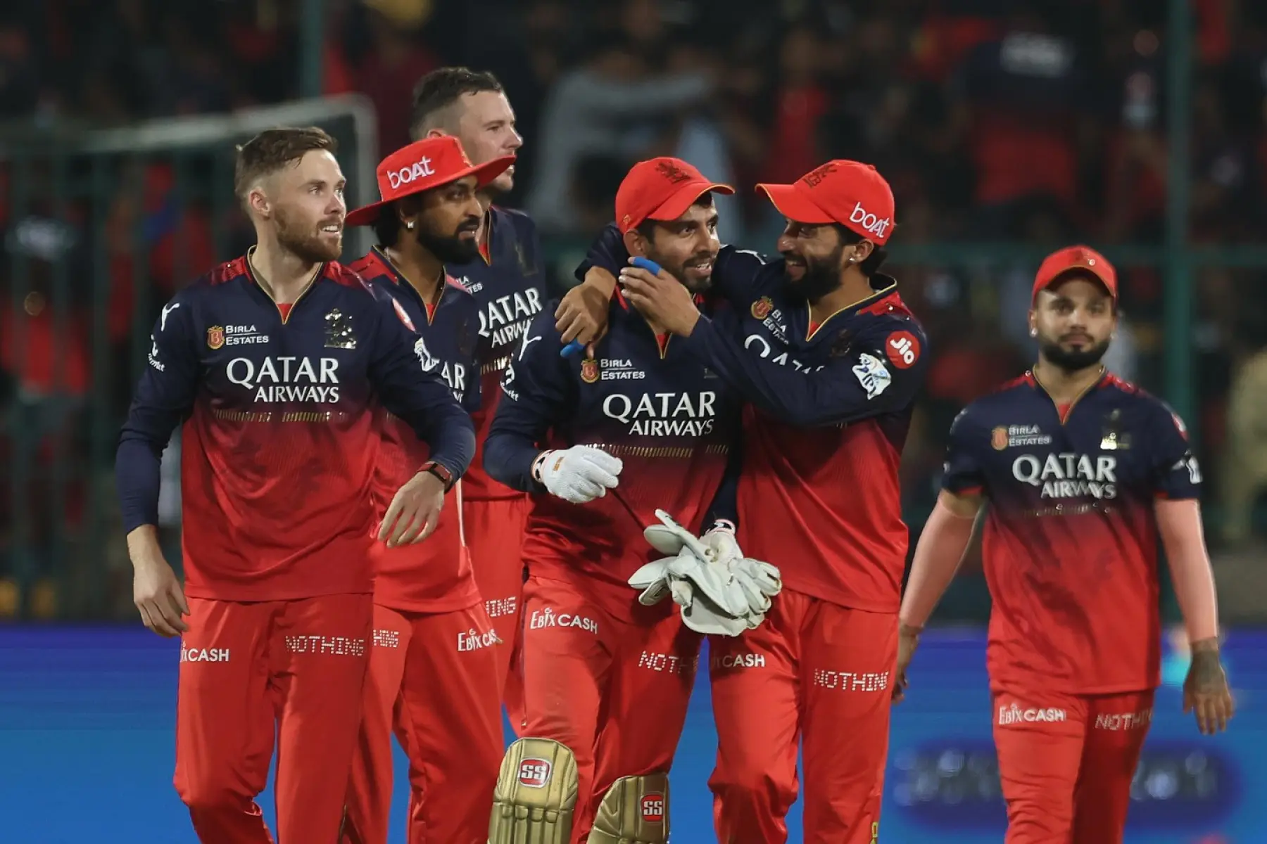Wicketkeeper-batsman hails team's character in close win at Bengaluru's Chinnaswamy Stadium.
