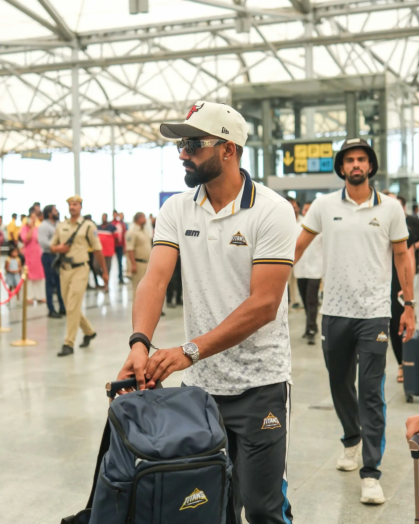 Kulwant Khejroliya Shares Stylish Airport Look With Deep Message For IPL 2025 Gujarat Titans' left-arm pacer shows off travel style while sharing thoughtful advice on boundaries.