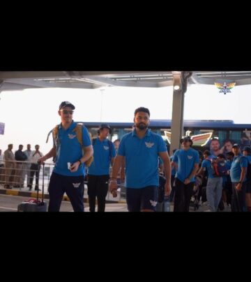 LSG players jet to Mumbai with confidence and energy ahead of crucial IPL 2024 encounter.