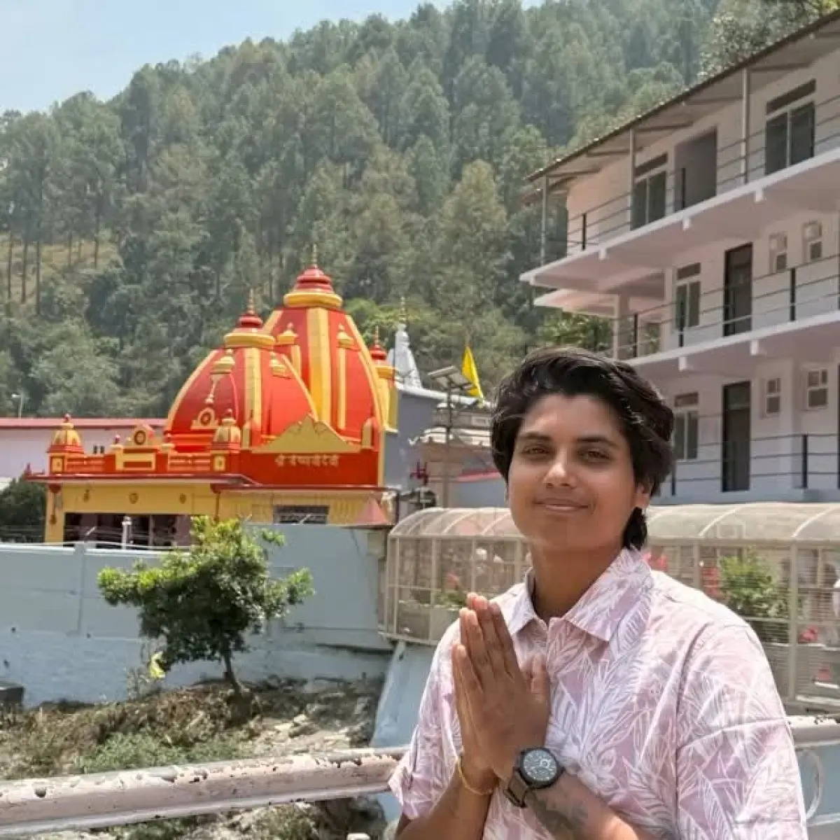 Meghna Singh Embraces Silence And Faith In Uttarakhand Cricket star Meghna Singh reflects on faith and silence during serene Uttarakhand journey.