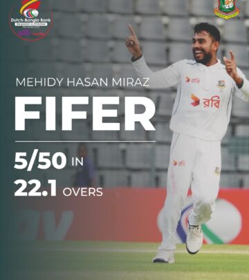 The all-rounder claims perfect 10 wickets across both innings in crucial first Test against Zimbabwe