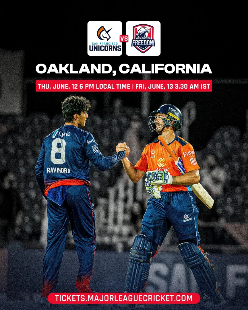 T20 cricket lovers await June 12 showdown as Freedom begins title defense at Oakland Coliseum.