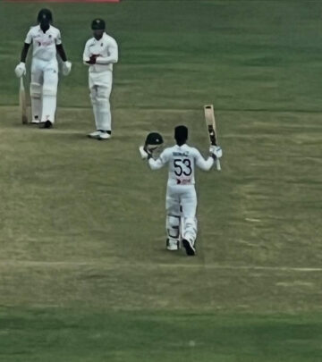 Athar Ali Khan's Insta post celebrates Miraz's stellar century boosting Bangladesh lead.