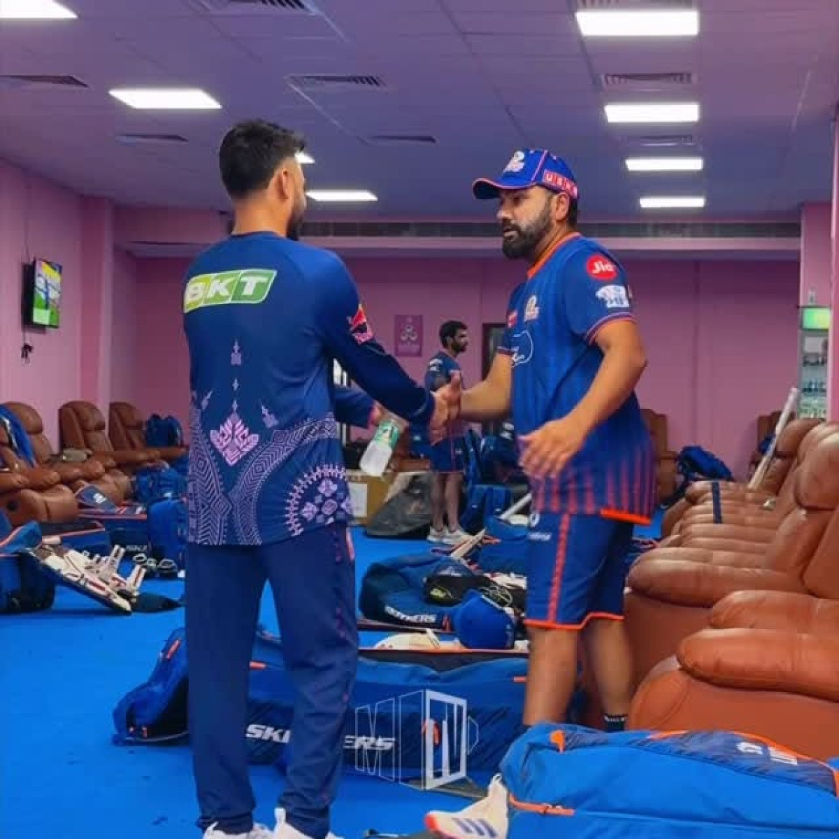Mumbai Indians' Akash meets Rohit Sharma—his cherished 'Bhaiya' in an unforgettable moment.