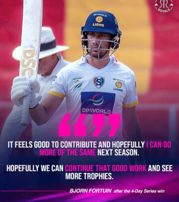South African cricket franchise honors leadership qualities that drive their team's success