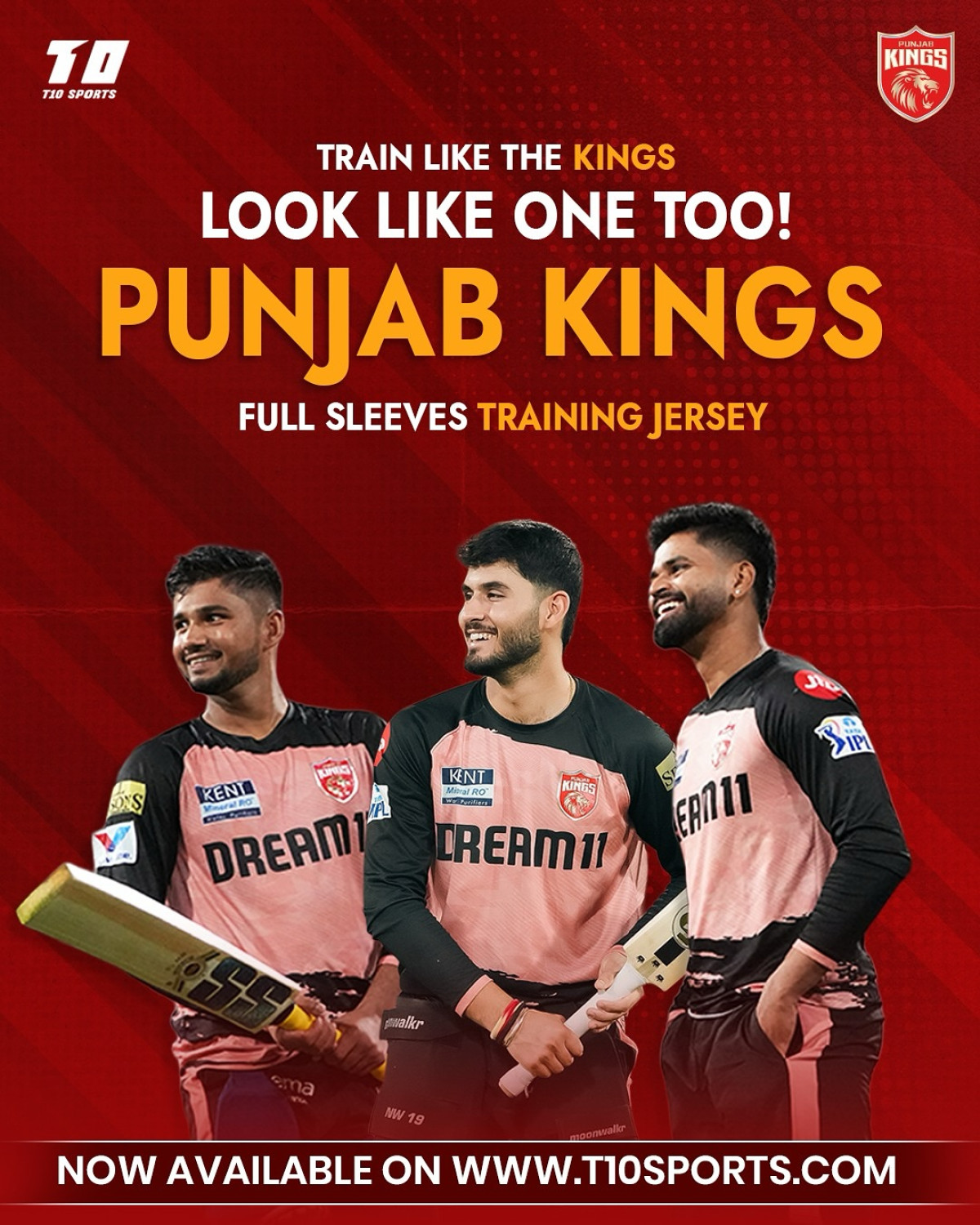 Punjab Kings Training Jersey: Gear Up Like A Champion Elevate Your Game with the Punjab Kings Jersey – Global Delivery via T10Sports. Order Now!
