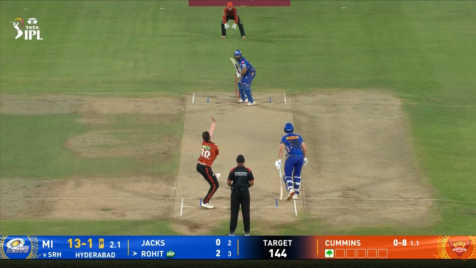 MI reach 56/1 in powerplay as captain Rohit and Englishman Jacks set aggressive tone in chase