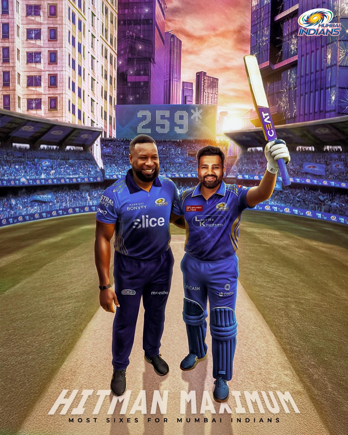 Rohit Sharma Surpasses Kieron Pollard’s Record For Most Sixes In Mumbai Indians History Rohit Sharma Surpasses Kieron Pollard's Record For Most Sixes In Mumbai Indians History