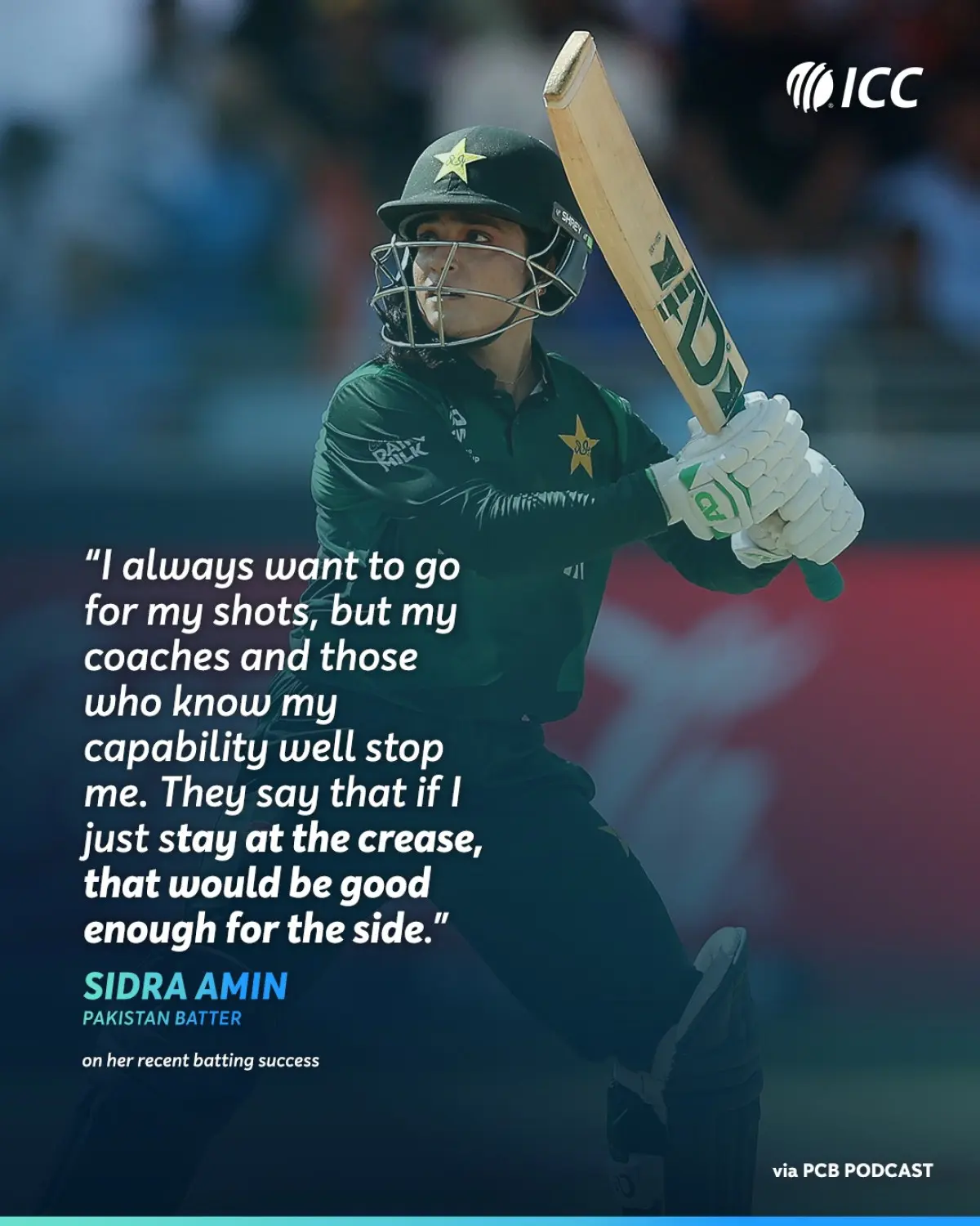 Pakistan opener reveals how reining in aggression transformed her performance
