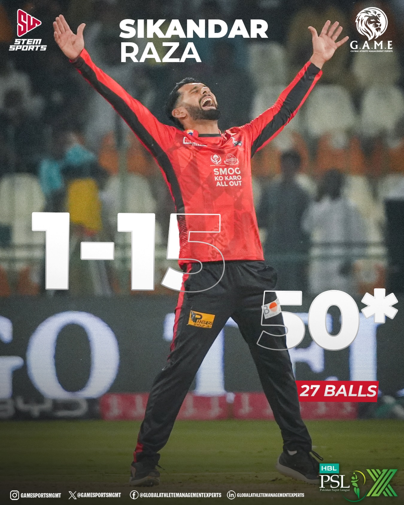 Zimbabwe's all-rounder showcases determination and skill in high-stakes PSL encounter
