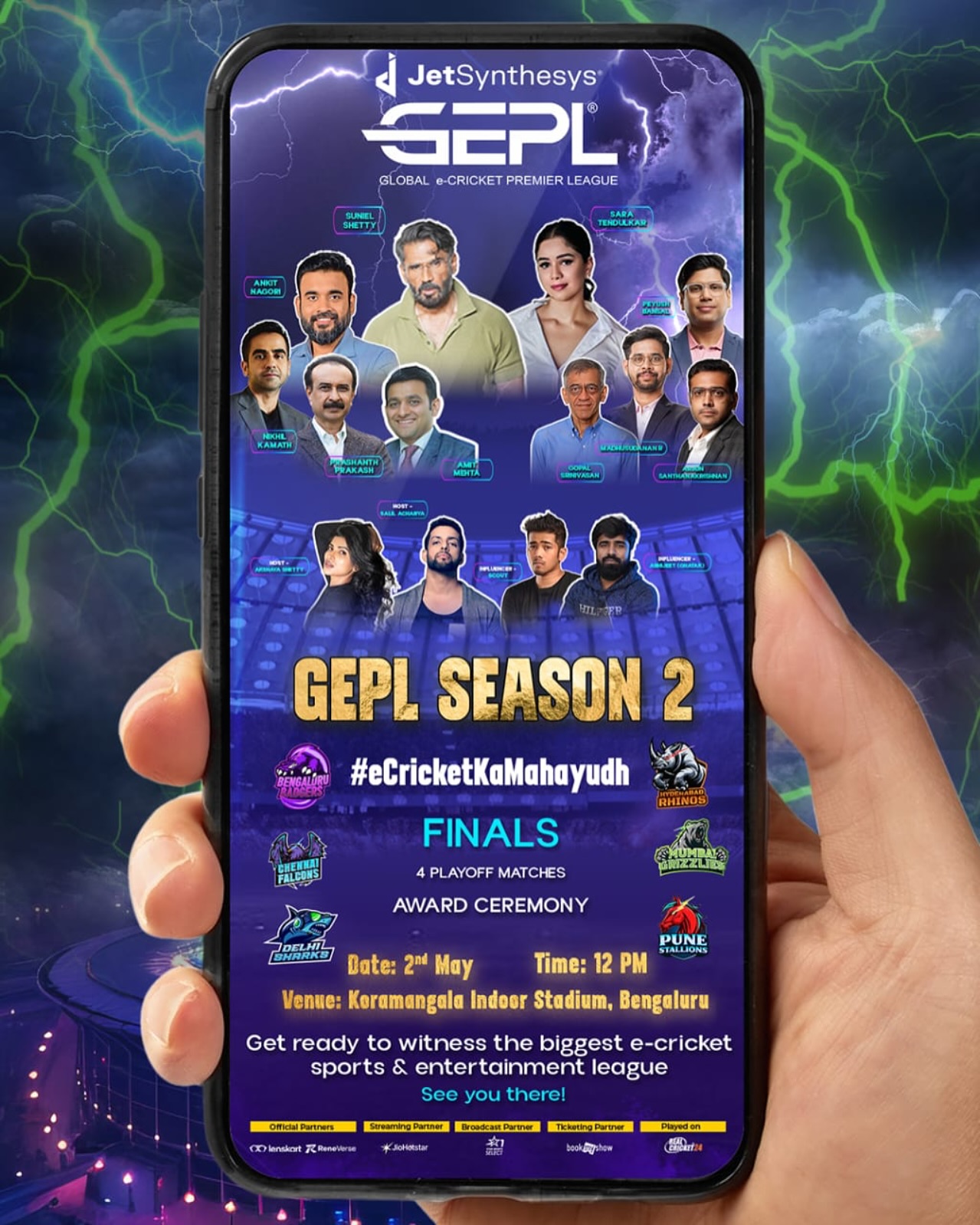 Epic cricket showdown as Yodhas clash for glory at GEPL Season 2 finale.