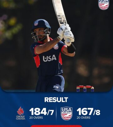 USA Cricket concedes defeat in Cayman Islands showdown after challenging run chase against Canada