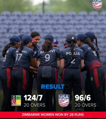 American team struggles despite strong bowling performance from Geetika Kodali in series opener