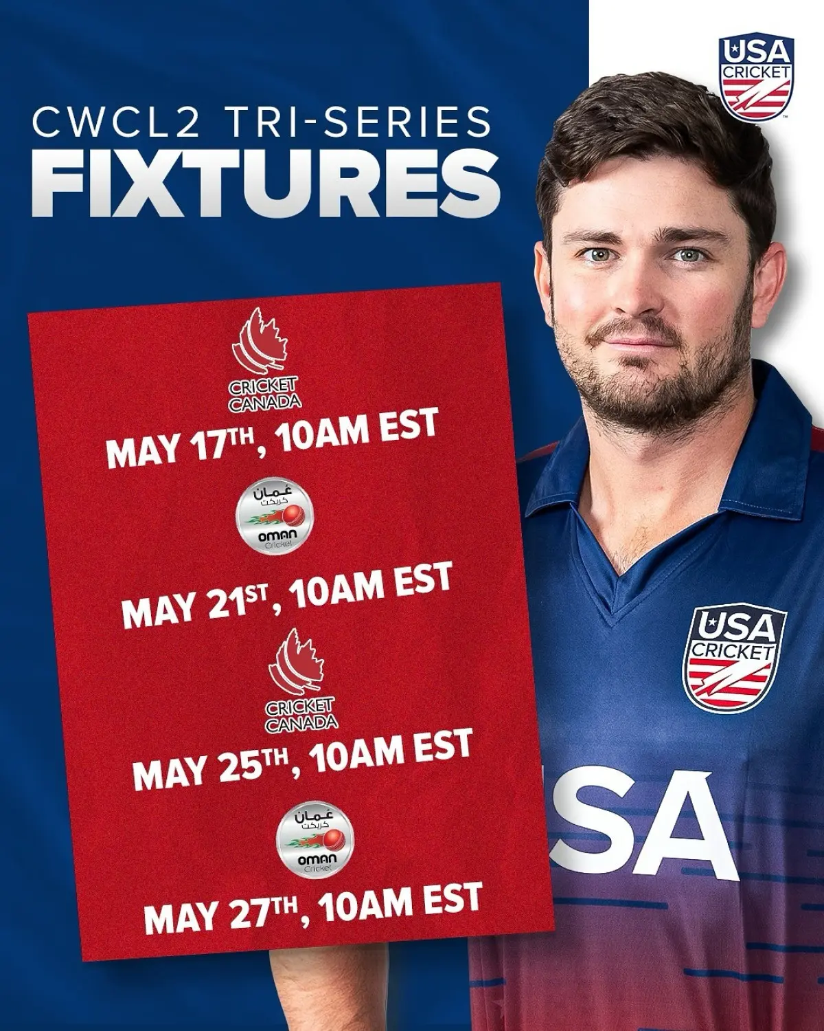 Team USA announces schedule and squad for four crucial fixtures in CWCL2 tournament in Florida