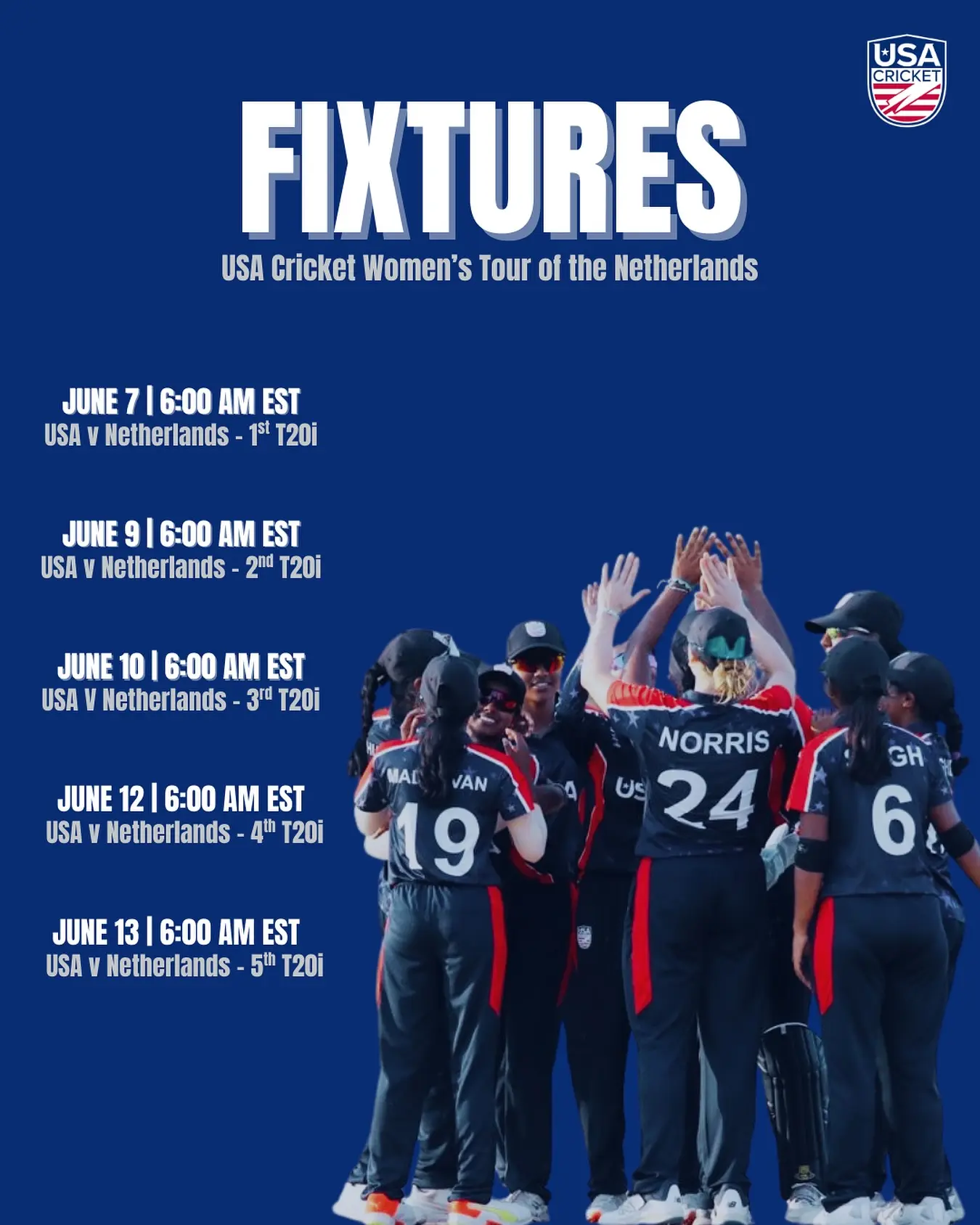 Team USA announces international cricket schedule with matches set for Amsterdam this summer