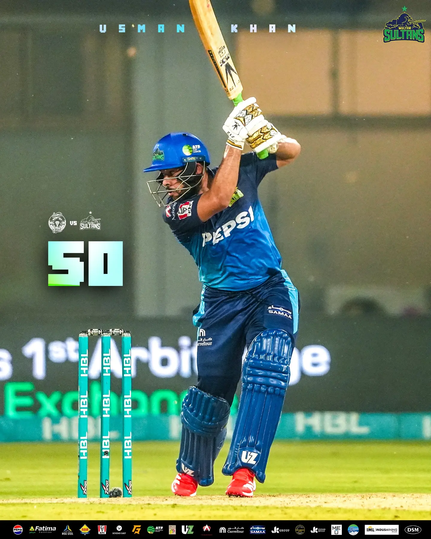 Usman Khan Hits First Half-Century Of The Season For Multan Sultans Usman Khan Hits First Half-Century Of The Season For Multan Sultans