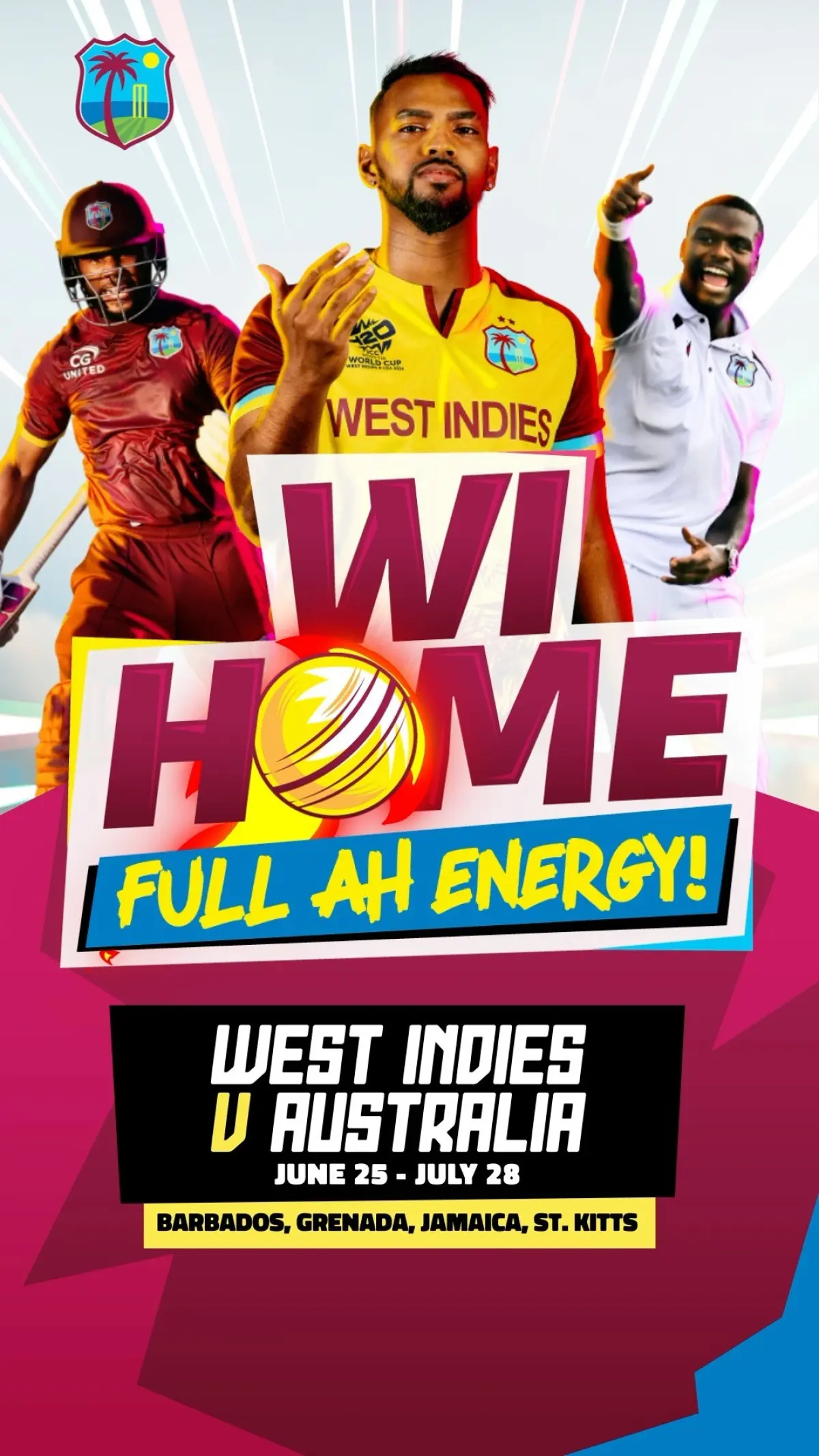 WI Home Shines: Full Of Energy In Cricket Extravaganza Caribbean cricket is back on home turf, expect big and energy and bigger hits