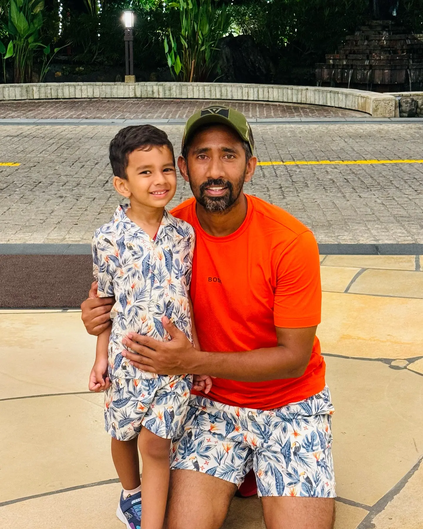 The veteran wicketkeeper-batsman captures precious family time amidst his busy cricket schedule