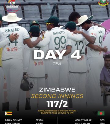 The African team requires 57 more runs with 8 wickets in hand as Test match heads toward thrilling finale