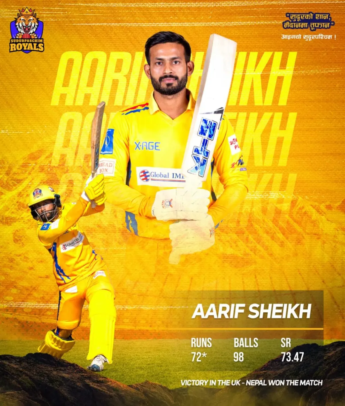 Aarif Sheikh Powers Nepal’s Victory In The UK Aarif Sheikh’s explosive innings in the UK ignites Nepal fans - brilliant start! In Style!!