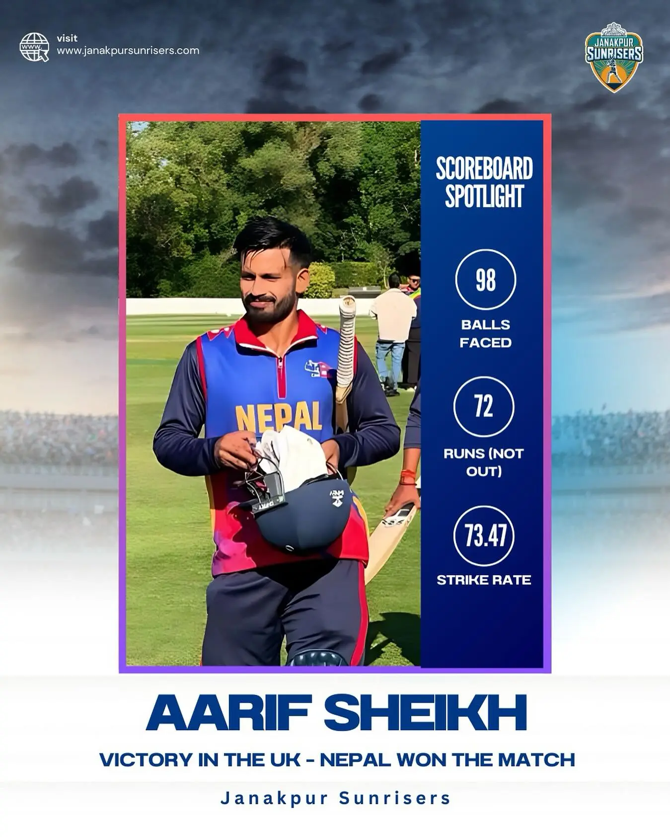 Aarif Sheikh Shines In UK Victory For Nepal Cricket Aarif Sheikh's 72* propels Nepal to a UK win, sparking a defining moment in cricket game!!!