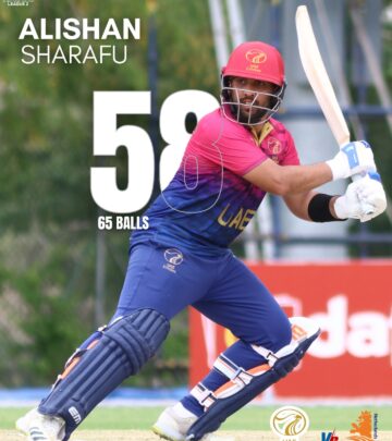 Alishan Sharafu’s Explosive 58 Set UAE On Firm Ground
