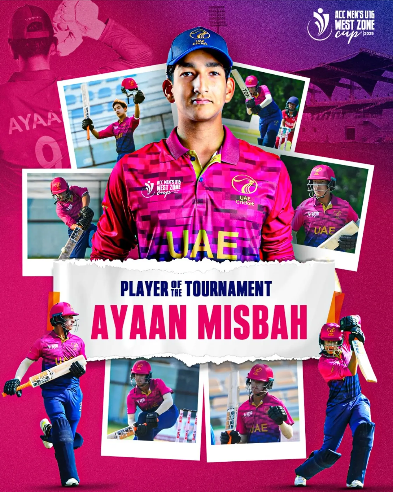 Ayaan Misbah: U16 Cup Star Performance UAE captain Ayaan Misbah dazzles with a brilliant win in the U16 West Zone Cup 2025. - Win