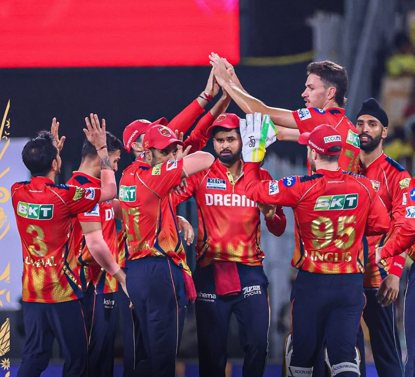 Cricket star Azmatullah Omarzai celebrates a resounding win with Punjab Kings in IPL2025.!