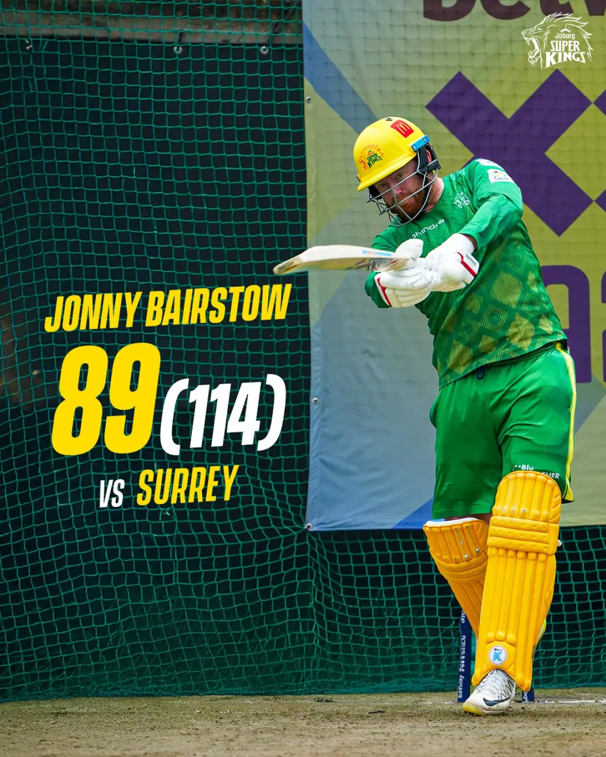 Bairstow Banger Vol. 2: Joburg Super Kings Strike Again Vivid cricket by Joburg Super Kings as stellar power surges in a thrilling banger hit, wow