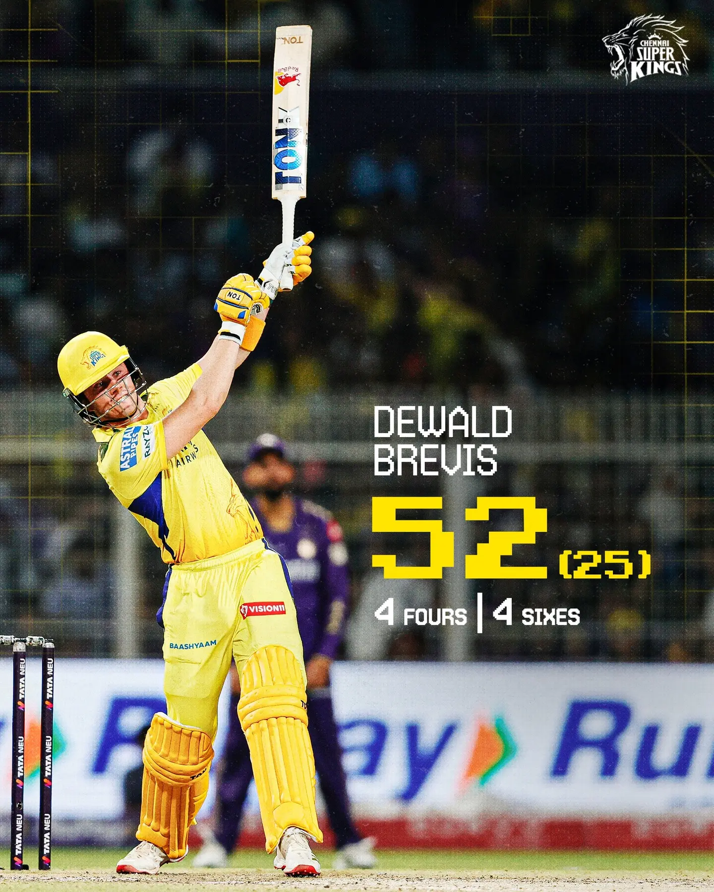 Batting Blockbuster Sparks CSK Triumph Electrifying Display of Bat Mastery Fuels Rivalry Action in CSK vs KKR Thriller! - Live!!