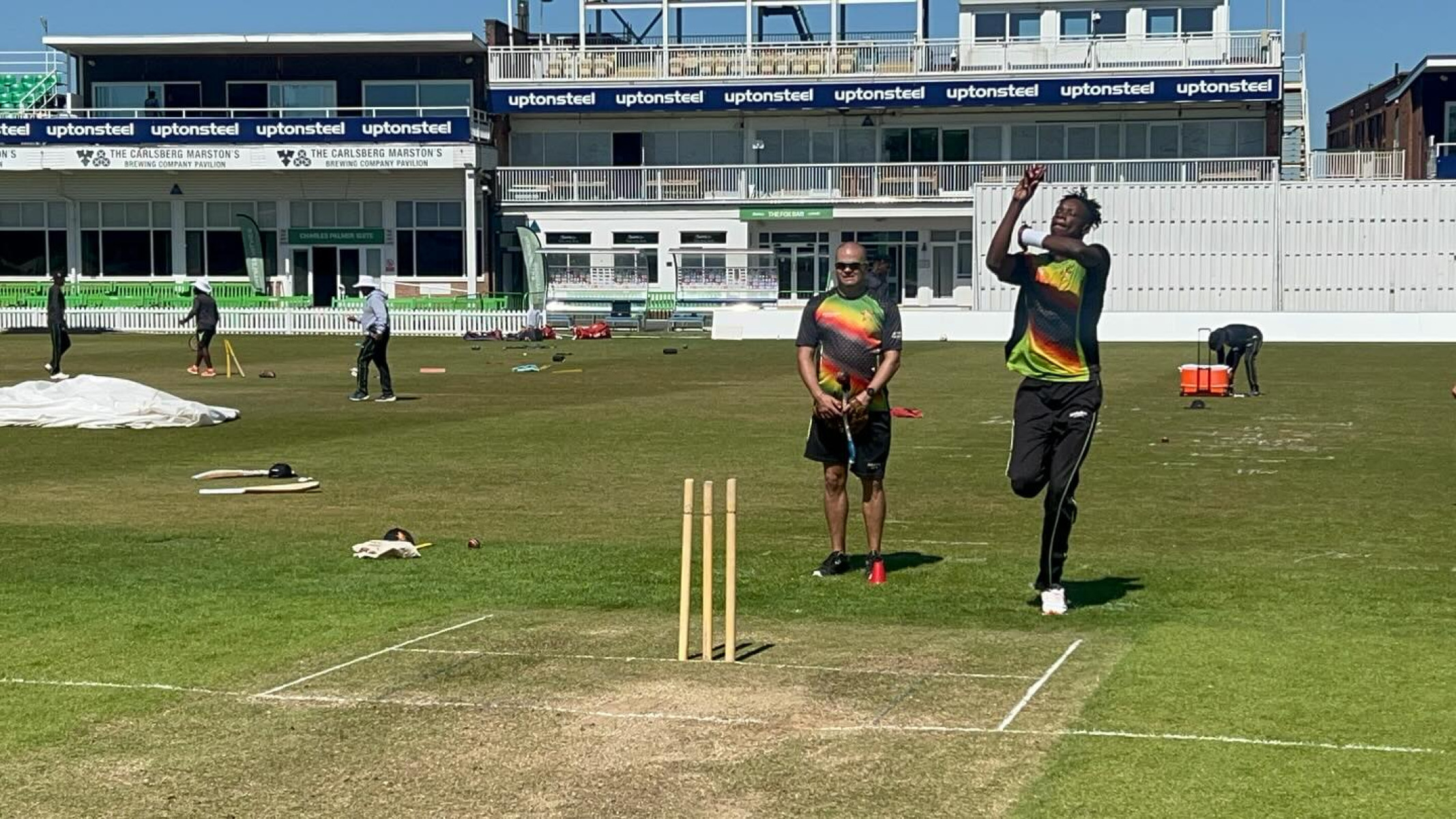 Blessing Muzarabani Charges Ahead In Test Prep Muzarabani sprints in Leicester net session as Zimbabwe prepares for historic Test clash!!