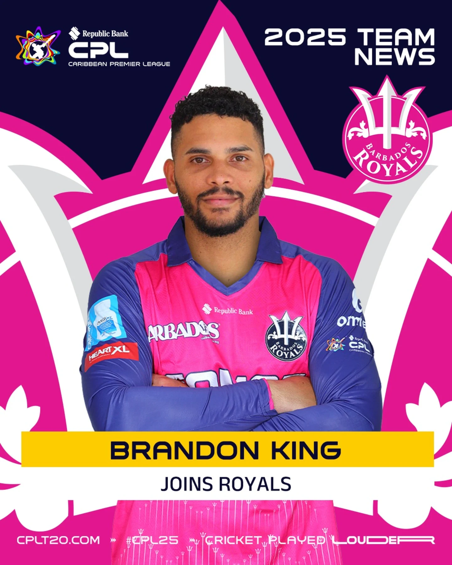 Brandon King Joins Royals In CPL25 Shakeup Dynamic transfer stuns Caribbean Premier League as Brandon King joins the Royals very fast