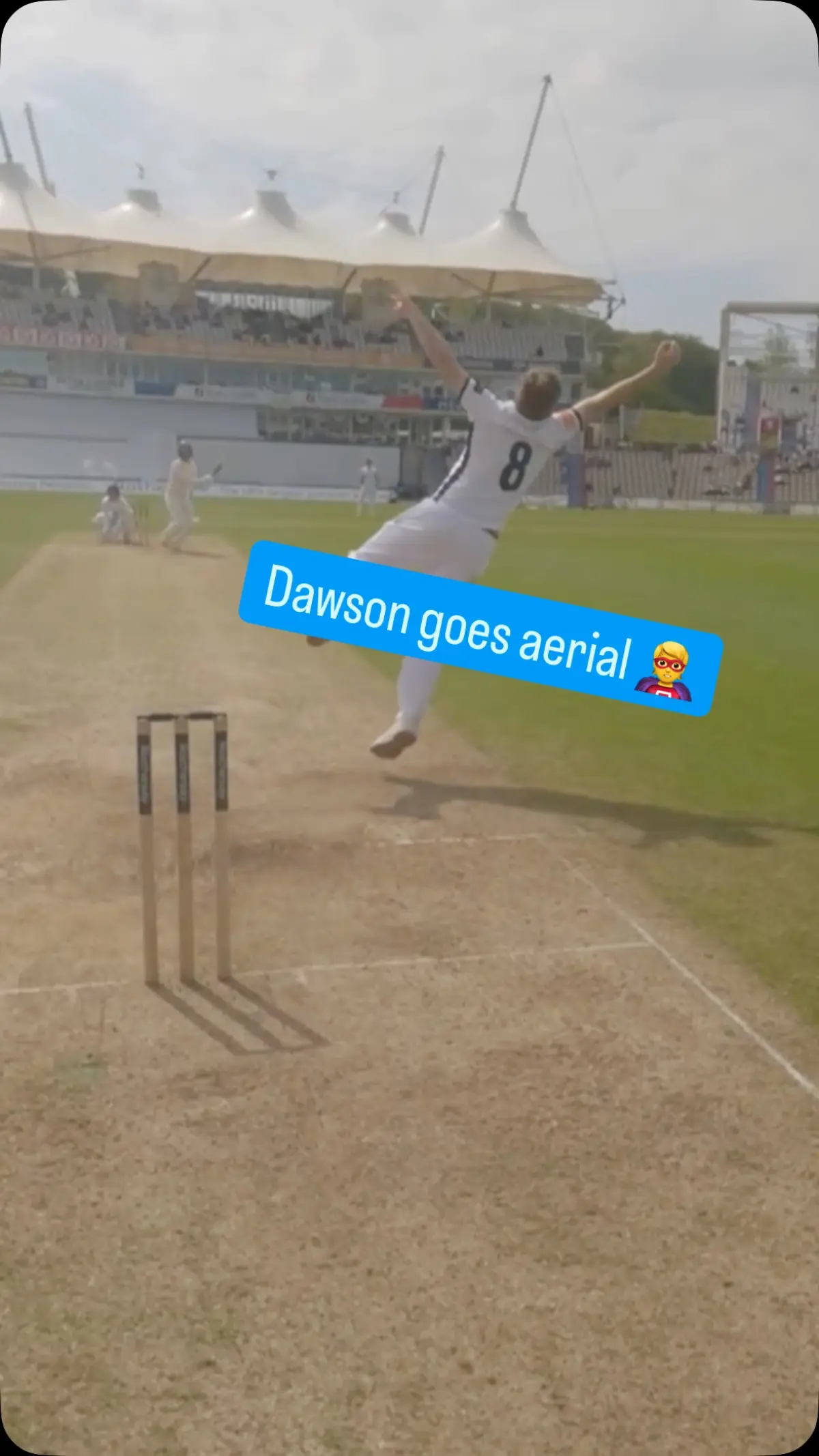 Liam Dawson's stunning catch has fans and commentators in awe as his skill shines on field.