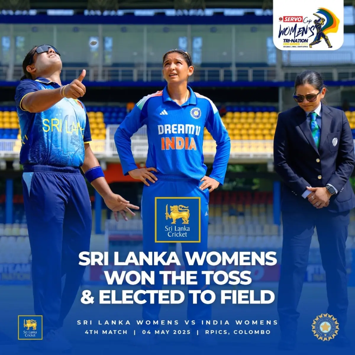 Chamari Athapaththu Leads Toss Decision Chamari Athapaththu steers Sri Lanka Women to elect fielding first after winning the toss.!!