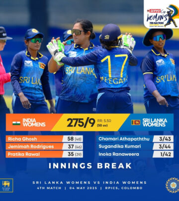Chasing glory, Sri Lanka women aim to conquer a 276-run target with fierce determination.!