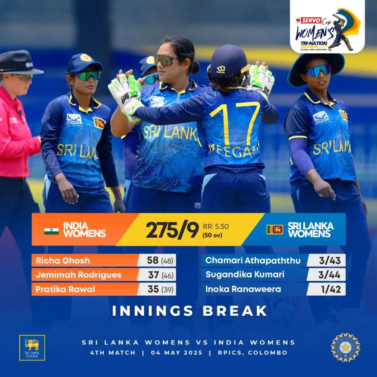 Chase Alert: Sri Lanka Women Face 276-Run Challenge Chasing glory, Sri Lanka women aim to conquer a 276-run target with fierce determination.!