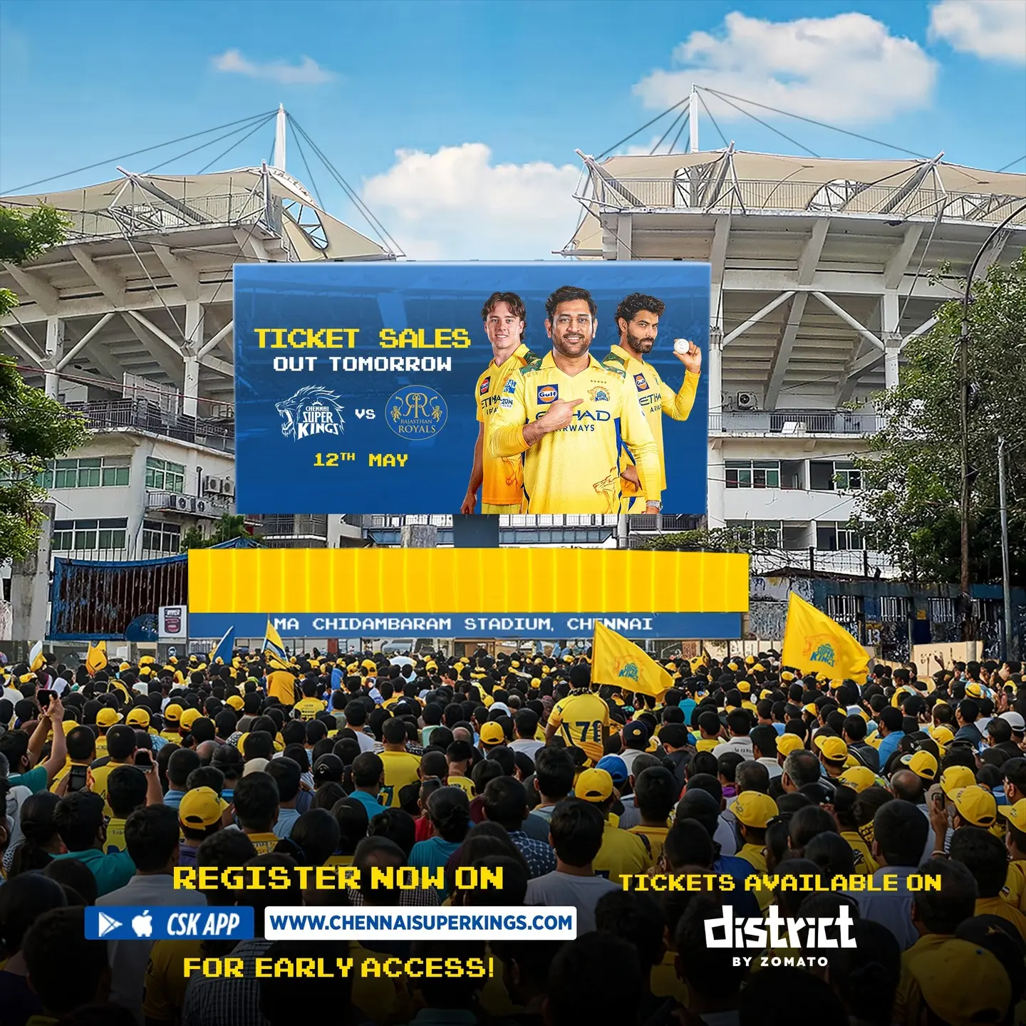 Chennai Super Kings Ready For Season Finale At Anbuden Fans get ready for a dynamic clash combining passion with exclusive early entry benefits!