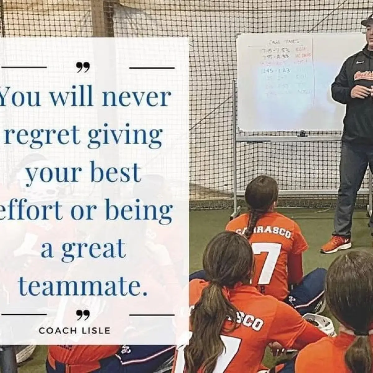 Coach Lisle Inspires Action With Thought-Provoking Message Coach Matt Lisle sparks bold drive with simple words - no regrets, pure endless start.!!!!