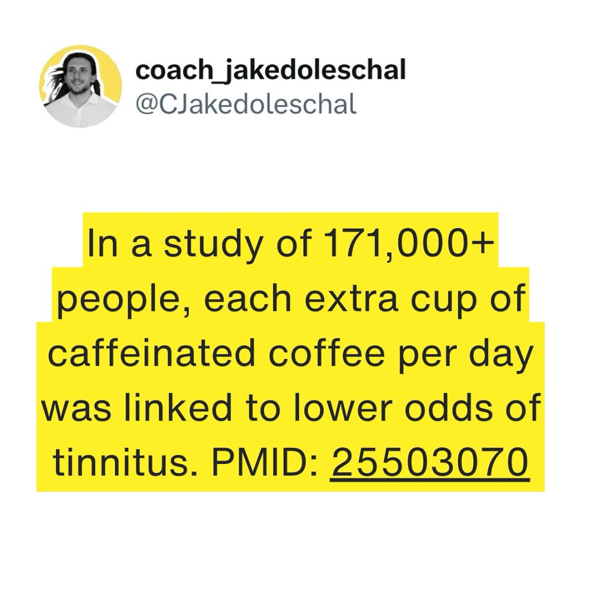 Coffee And Tinnitus: Myths Versus Benefits Coach Jake Doleschal refutes tinnitus myths and showcases coffee’s wide health benefits!!
